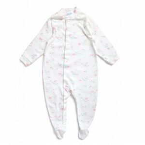 Carter’s Vintage 90s Floral Footed Sleeper White Pink Snap 9-12M Cottagecore